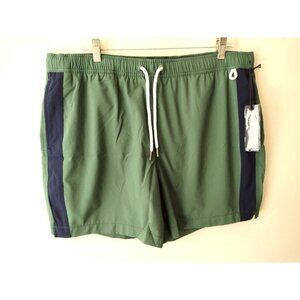 Abercrombie & Fitch Mens 5" Swim Shorts Trunks Sz XXL Green Side Stripe NEW 2XL